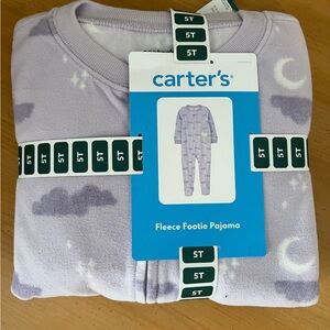 Carter's Lavender Fleece Pajama with Moon and Cloud Design